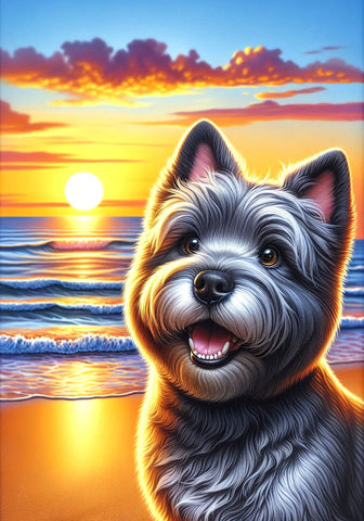 Cairn Terrier Grey - Best of Breed DCR Summer Sunset Outdoor House and Garden Flag