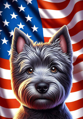Cairn Terrier Grey - Best of Breed DCR Patriotic III   Outdoor House and Garden Flag