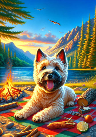 Cairn Terrier Wheat - Best of Breed DCR Summer Camping   Outdoor House and Garden Flag