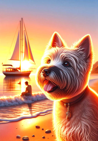 Cairn Terrier Wheat - Best of Breed DCR Summer Sunset Outdoor House and Garden Flag