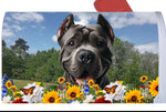 Cane Corso Black - Best of Breed Summer Flowers Mailbox Cover Hi-Grade Vinyl 6" x 19"