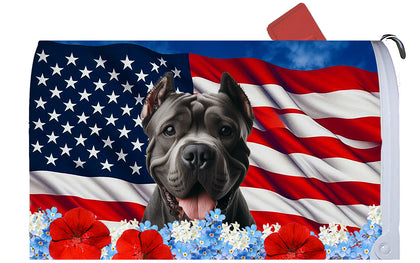 Cane Corso Black - Best of Breed Patriotic Mailbox Cover Hi-Grade Vinyl 6" x 19"