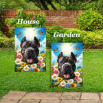Cane Corso Black Cropped - Best of Breed  Summer Butterflies Outdoor House and Garden Flag