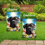Cane Corso Black Uncropped - Best of Breed  Summer Butterflies Outdoor House and Garden Flag