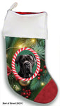Cane Corso Black Uncropped - Best of Breed  Christmas Stocking 13.5"  Red Gaming Cloth with Red Lining ,Plush White Cuff