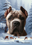 Cane Corso Fawn Cropped - Best of Breed  Winter Wonderland Outdoor House and Garden Flag