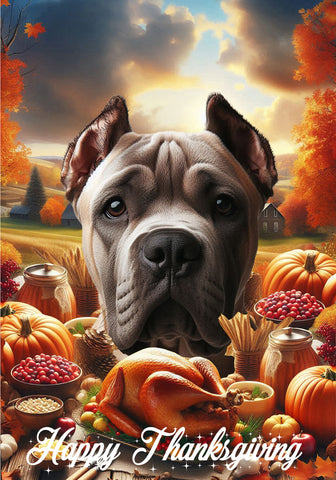 Cane Corso Fawn Cropped - Best of Breed  Thanksgiving Outdoor House and Garden Flag