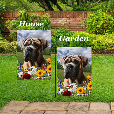 Cane Corso Fawn  Uncropped - Best of Breed  Summer Fields Outdoor House and Garden Flag