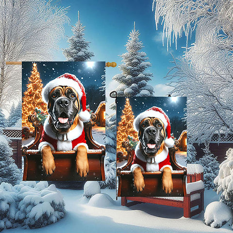 Cane Corso Fawn - Best of Breed DCR Christmas Outdoor House and Garden Flag