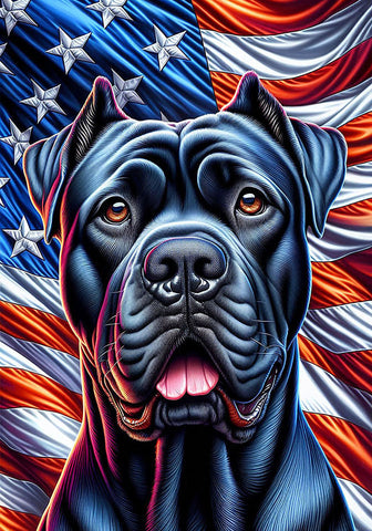 Cane Carso Black - Best of Breed DCR Patriotic III   Outdoor House and Garden Flag