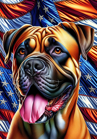 Cane Corso Fawn - Best of Breed DCR Patriotic III   Outdoor House and Garden Flag