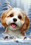 Cavachon- Best of Breed  Winter Wonderland Outdoor House and Garden Flag