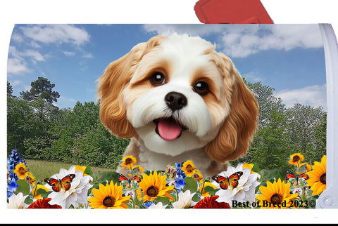 Cavachon- Best of Breed Summer Flowers Mailbox Cover Hi-Grade Vinyl 6" x 19"