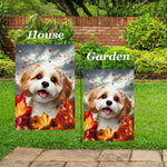 Cavachon- Best of Breed  Fall Leaves Outdoor House and Garden Flag