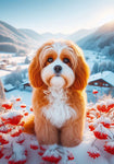 Cavachon - Best of Breed DCR Winter Berries Outdoor House and Garden Flag