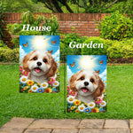 Cavachon- Best of Breed  Summer Butterflies Outdoor House and Garden Flag
