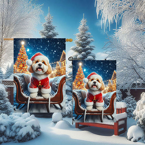 Cavachon - Best of Breed DCR Christmas Outdoor House and Garden Flag
