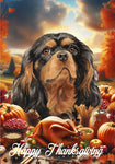 Cavalier King Charles Black/Tan - Best of Breed  Thanksgiving Outdoor House and Garden Flag