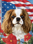 Cavalier King Charles Blenheim - Best of Breed  Patriotic I All-American Outdoor House and Garden Flag