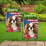 Cavalier King Charles Blenheim - Best of Breed  Patriotic I All-American Outdoor House and Garden Flag