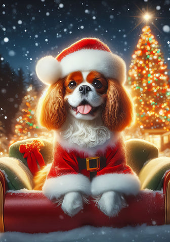 Cavalier King Charles Blenheim - Best of Breed DCR Christmas Outdoor House and Garden Flag