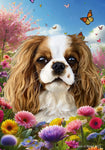 Cavalier King Charles Blenheim - Best of Breed  Spring Butterflies Outdoor House and Garden Flag