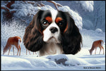 Cavalier King Charles Tri - Best of Breed Winter Wonderland Floor Mat Tufted Loop 18" x 27"