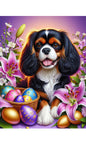 Cavalier King Charles Black and Tan - Best of Breed DCR Easter Holiday    Outdoor House and Garden Flag