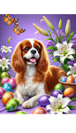 Cavalier King Charles Blenheim - Best of Breed DCR Easter Holiday    Outdoor House and Garden Flag