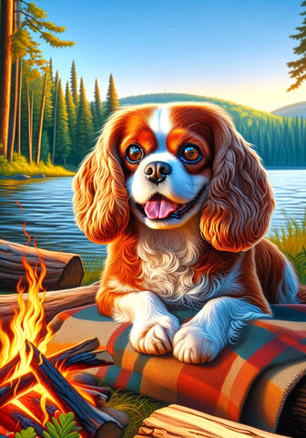 Cavalier King Charles Blenheim - Best of Breed DCR Summer Camping   Outdoor House and Garden Flag