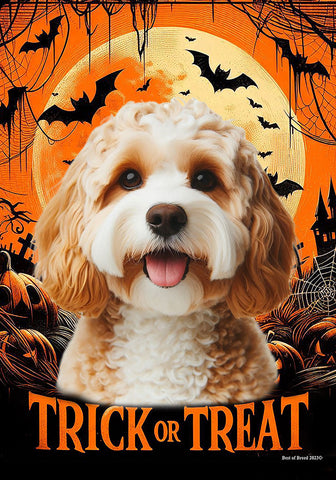 Cavapoo Blonde - Best of Breed  Halloween Outdoor House and Garden Flag