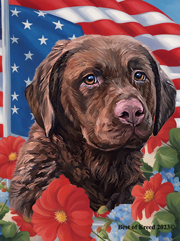 Chesapeake Bay Retriever - Best of Breed  Patriotic I All-American Outdoor House and Garden Flag