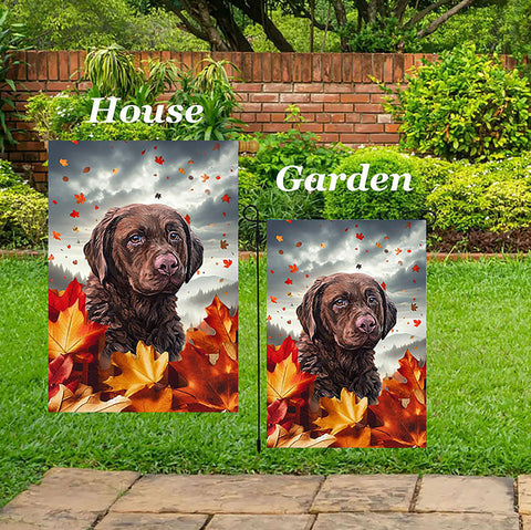 Chesapeake Bay Retriever - Best of Breed  Fall Leaves Outdoor House and Garden Flag