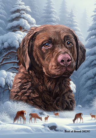 Chesapeake Bay Retriever - Best of Breed  Winter Wonderland Outdoor House and Garden Flag