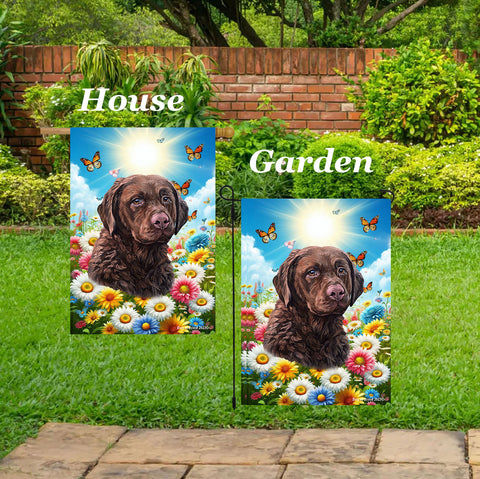 Chesapeake Bay Retriever - Best of Breed  Summer Butterflies Outdoor House and Garden Flag