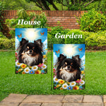 Chihuahua Black Longhaired - Best of Breed  Summer Butterflies Outdoor House and Garden Flag