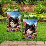 Chihuahua Black Longhaired - Best of Breed  Spring Butterflies Outdoor House and Garden Flag