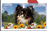 Chihuahua Black Longhaired - Best of Breed Summer Flowers Mailbox Cover Hi-Grade Vinyl 6" x 19"