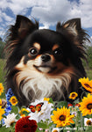 Chihuahua Black Longhaired - Best of Breed  Summer Fields Outdoor House and Garden Flag