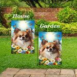 Chihuahua Fawn Longhaired - Best of Breed  Summer Butterflies Outdoor House and Garden Flag