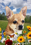 Chihuahua Tan Smooth -  Best of Breed  Summer Fields Outdoor House and Garden Flag