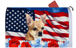 Chihuahua Tan Smooth -  Best of Breed Patriotic Mailbox Cover Hi-Grade Vinyl 6" x 19"