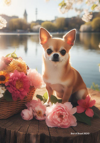 Chihuahua Tan Smooth - Best of Breed DCR Spring Outdoor Flag
