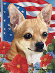 Chihuahua Tan Smooth -  Best of Breed  Patriotic I All-American Outdoor House and Garden Flag