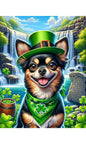 Chihuahua Black and Tan Smooth - Best of Breed DCR Saint Patricks Day Day Outdoor House and Garden Flag