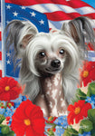 Chinese Crested - Best of Breed  Patriotic I All-American Outdoor House and Garden Flag