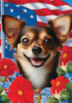 Chiweenie Black/White - Best of Breed  Patriotic I All-American Outdoor House and Garden Flag