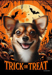 Chiweenie Black/White - Best of Breed  Halloween Outdoor House and Garden Flag