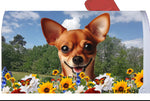 Chiweenie Red/White - Best of Breed Summer Flowers Mailbox Cover Hi-Grade Vinyl 6" x 19"