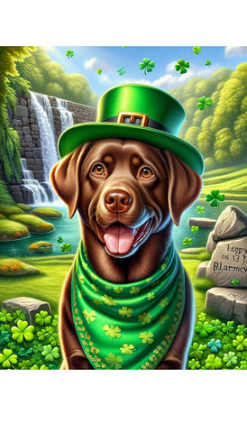 Chocolate Labrador - Best of Breed DCR Saint Patricks Day Day Outdoor House and Garden Flag